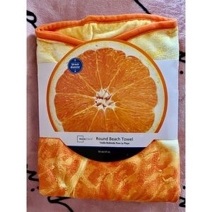 Mainstays Orange Round Beach Towel Blanket 58 inch
